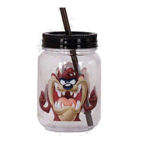 Looney Tunes Taz the Tasmanian Devil Acrylic 18 oz. Mason-Style Jar with Lid